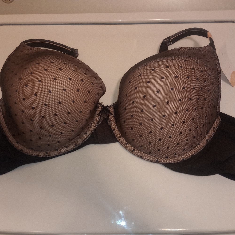 Black Polka Dot Underwire Bra